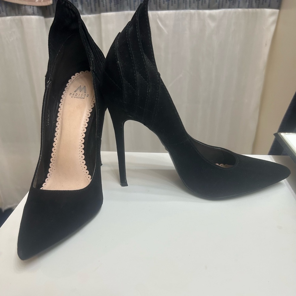Suede Black Pumps Size 8.5